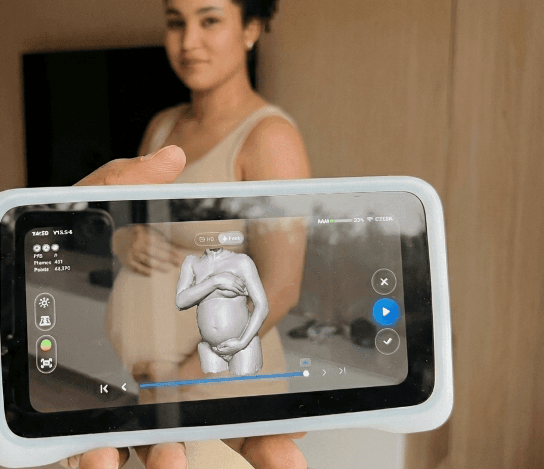 3D scan van zwangere buik bij jou thuis gemaakt