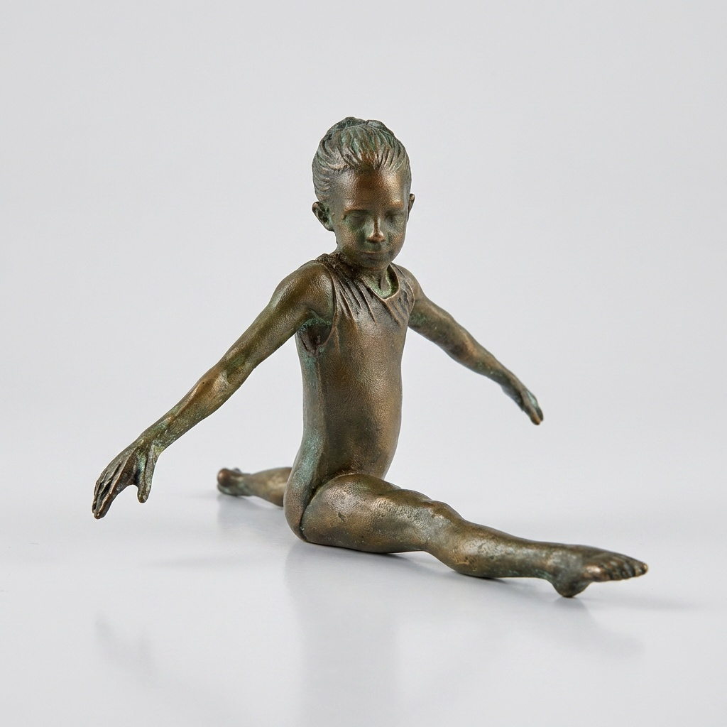 Bronzen beeld turnen kind