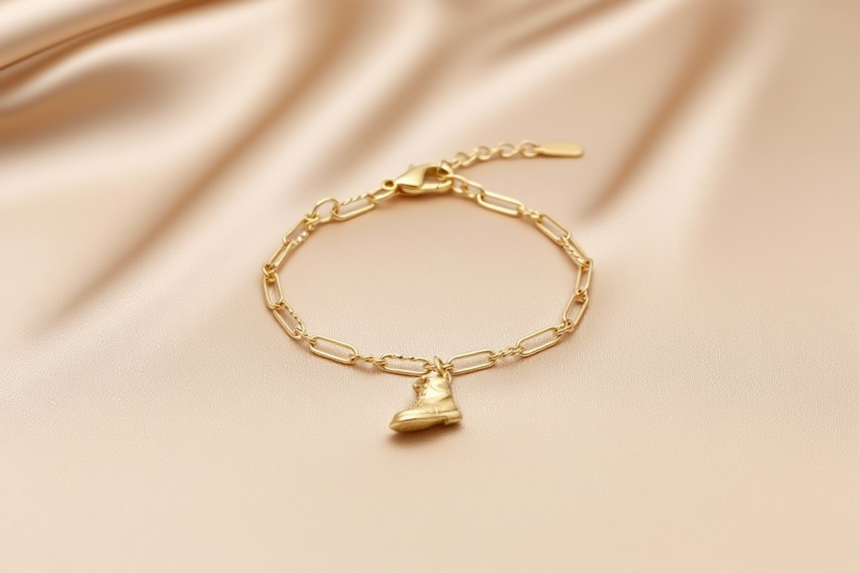 Babyschoentje bedel goud