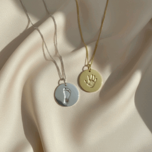 Zilver goud baby voetafdrukje handafdrukje