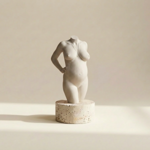 Offwhite resin zwangerschapsbeeld