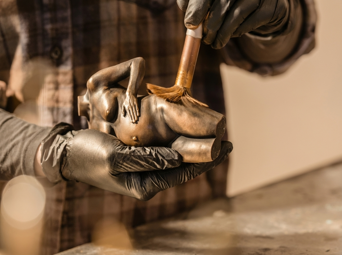 wax zwangerschapsbeeldje aanbrengen