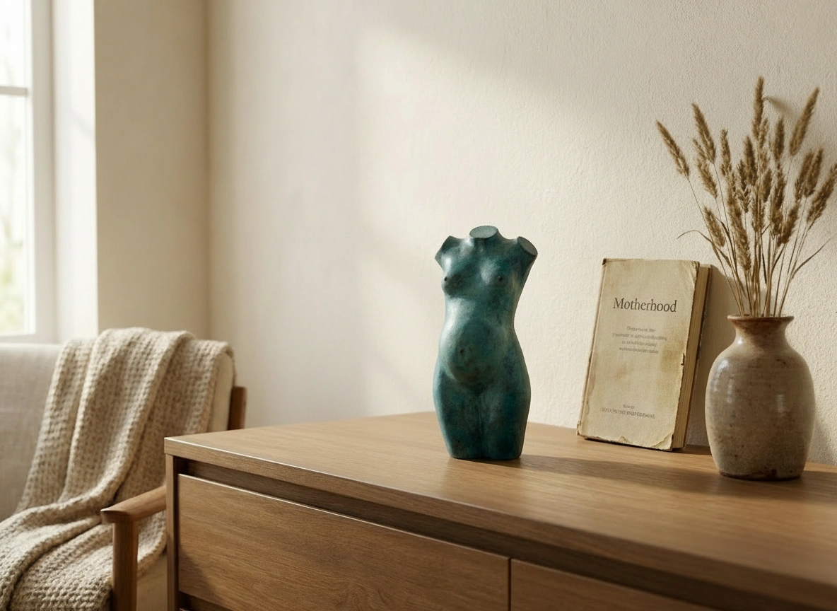 Gepatineerd brons gegoten zwangerschapsbeeldje