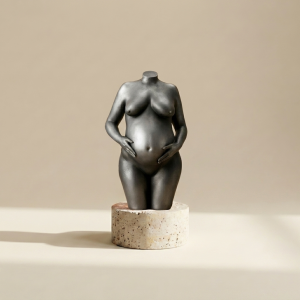 Zilverlook resin zwangerschapsbeeld